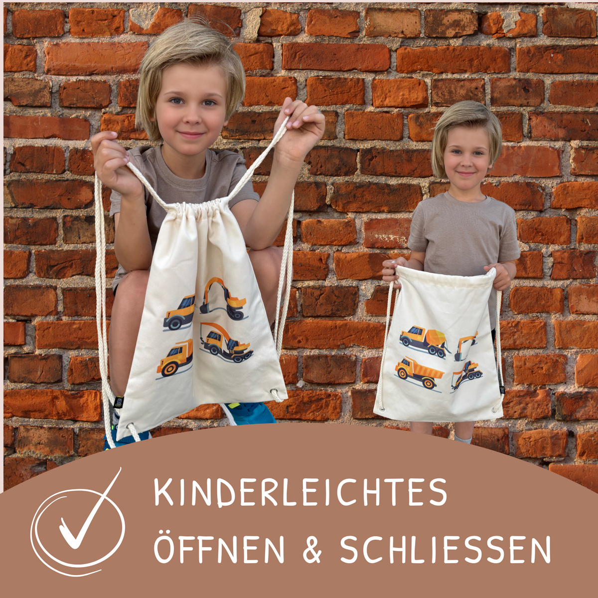 Kindergymtas Bouwvoertuigen 4 Wit