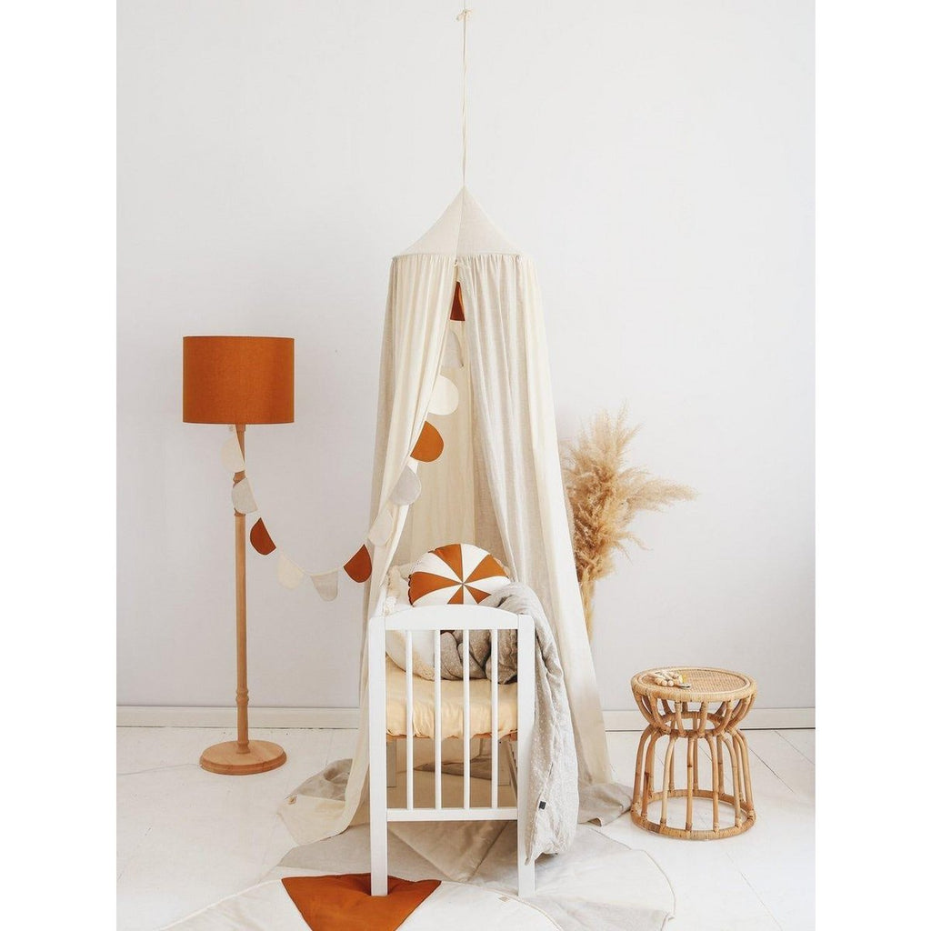 "Cream Circus" Linnen Slinger met Halve Manen