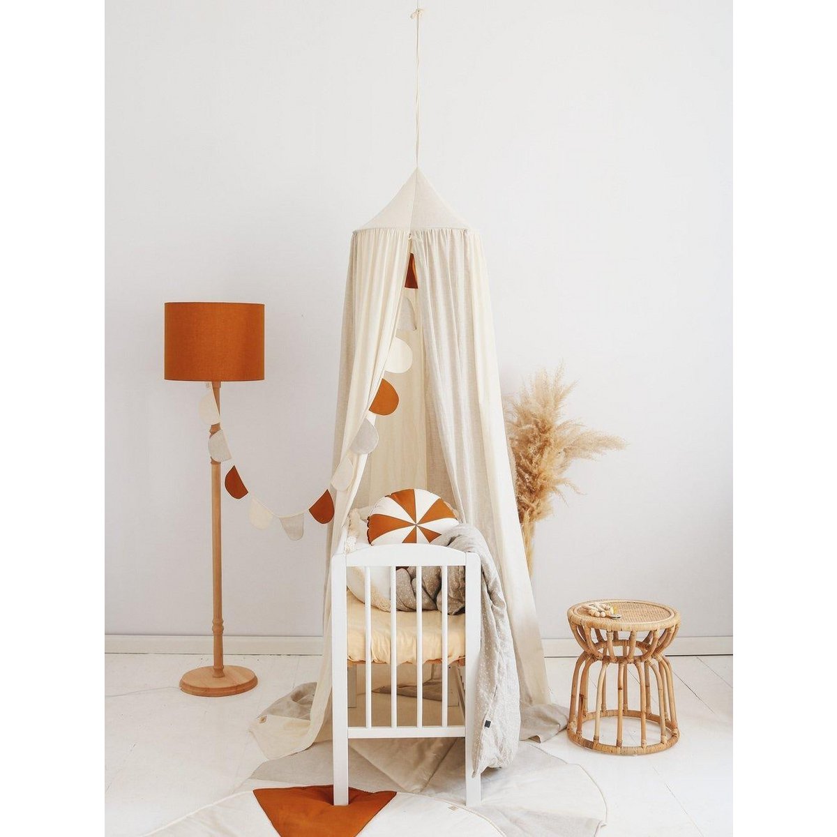 "Cream Circus" Linnen Slinger met Halve Manen