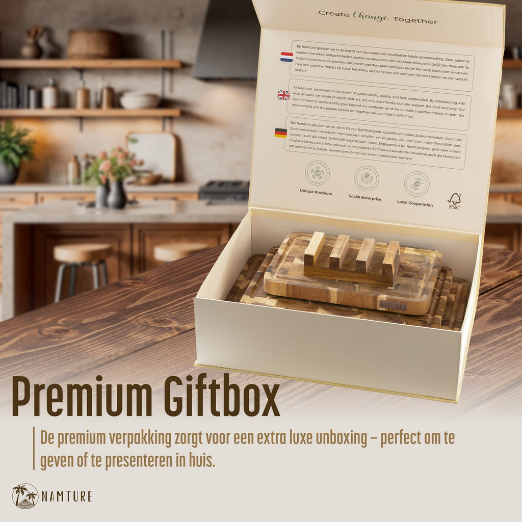 Cadeauset 3 Snijplanken Acacia