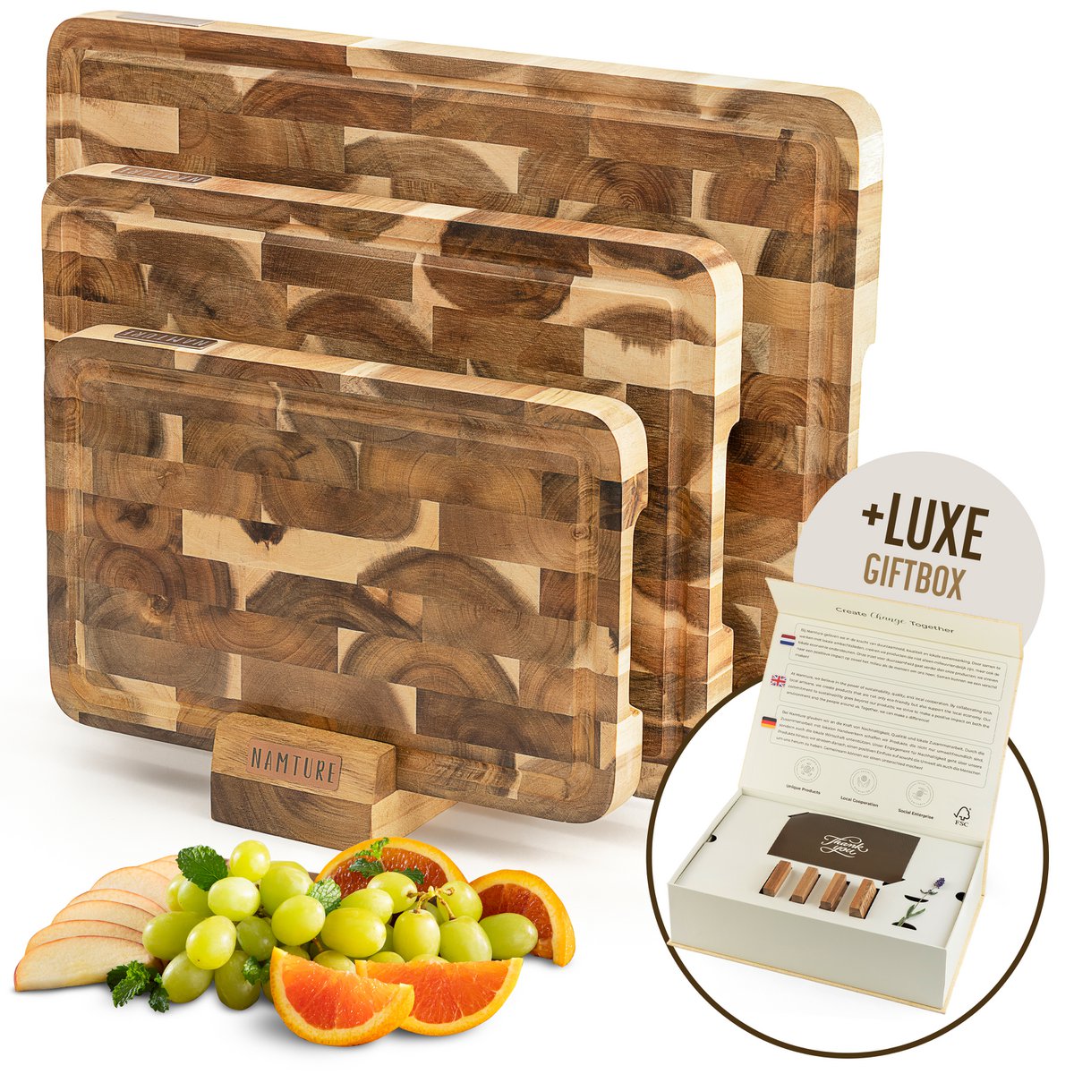 Cadeauset 3 Snijplanken Acacia