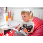 LED -tafellicht "Tornado", de decoratie gemaakt van metaal en plastic, ca. 36 cm hoog, met stevig ingebouwde LED's, doneert kleurrijk licht, voor woonkamer, kantoor, kinderkamer of nachtkastje