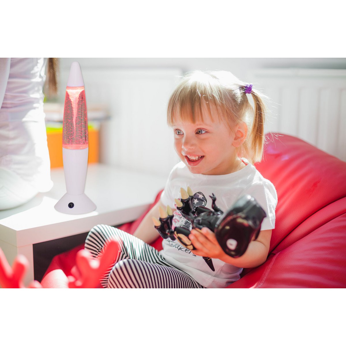 LED -tafellicht "Tornado", de decoratie gemaakt van metaal en plastic, ca. 36 cm hoog, met stevig ingebouwde LED's, doneert kleurrijk licht, voor woonkamer, kantoor, kinderkamer of nachtkastje