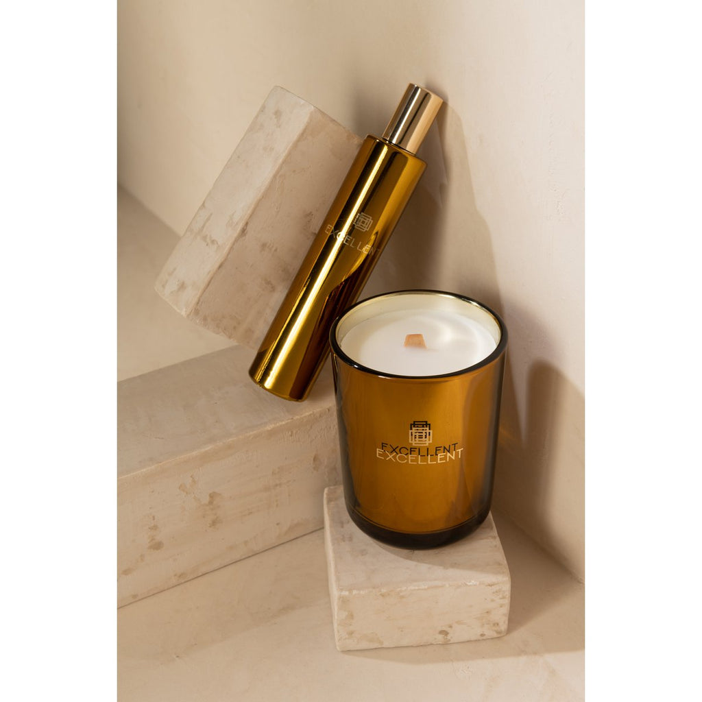 J-Line huisparfum Excellent - Golden Honey - glas - oker