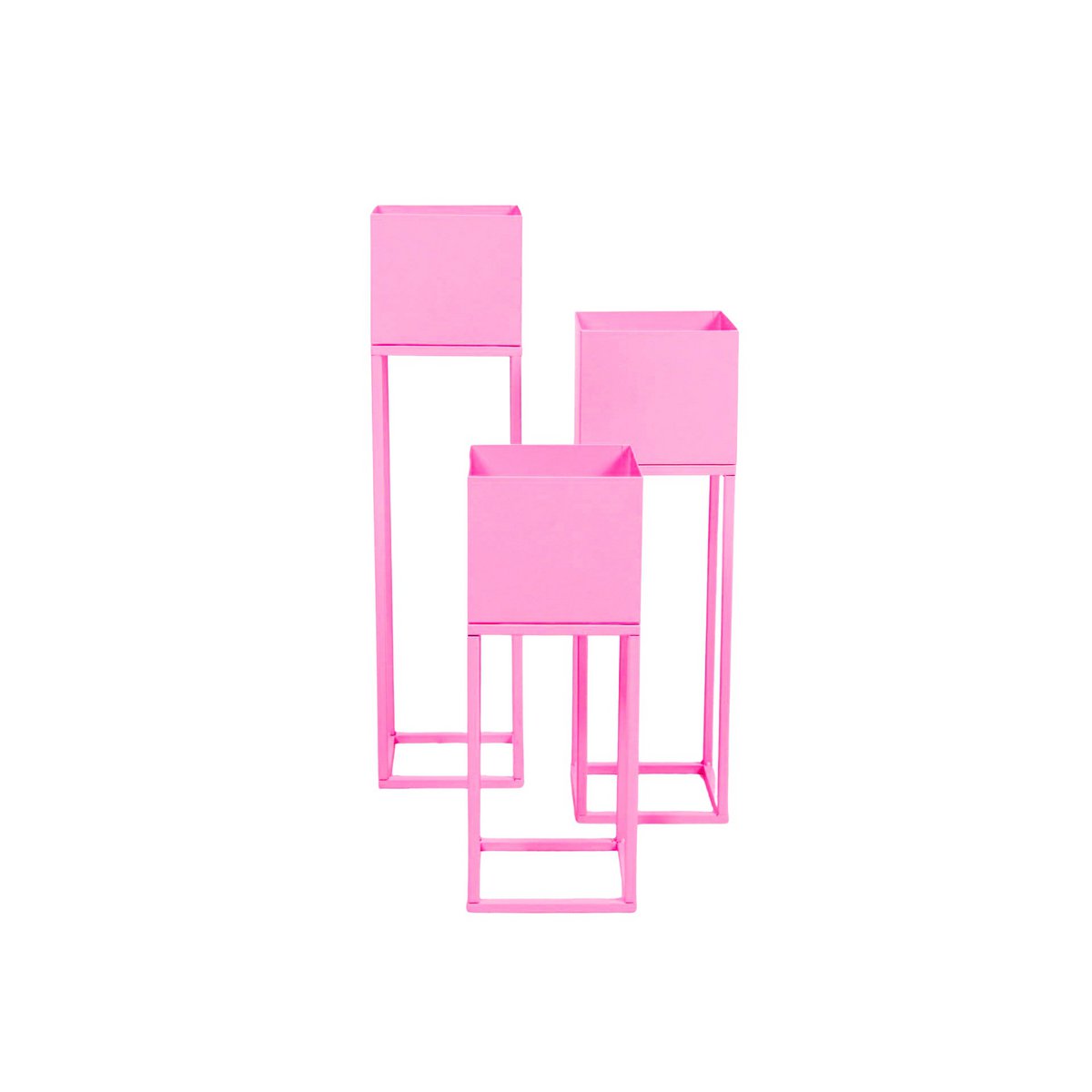 Metal Plant Stand Set – Pink Perfection (Set of 3)