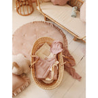 Zacht fluwelen kussen met ruche “Latte”