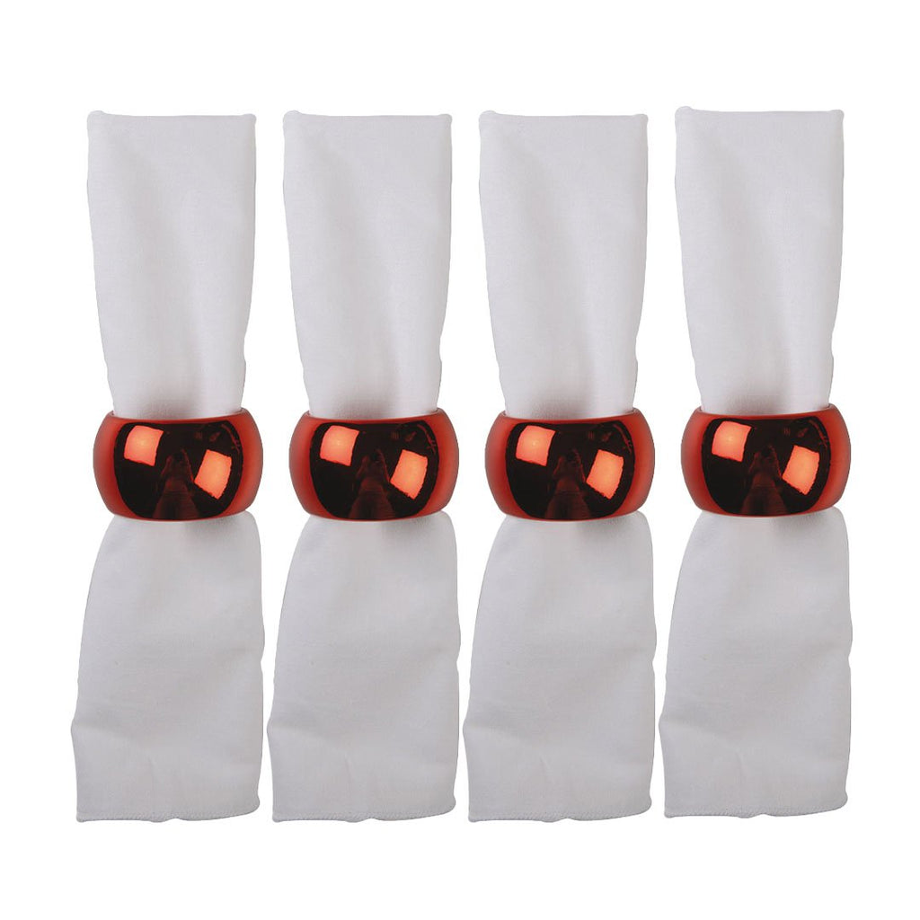 Set van 4 ronde van enkele rode handdoeken