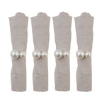 Set van 4 rondes van dubbele parelhanddoeken