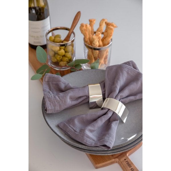 EDZARD set van 2 servetringen voluut, verzilverd, aanslagbestendig, lengte 6 cm, diameter 4 cm