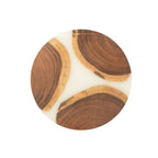 J-Line snijplank Rond - hout/epoxyhars - naturel/wit