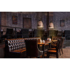 Metalen hanglamp "Pinhead" met houtlook opzetstuk