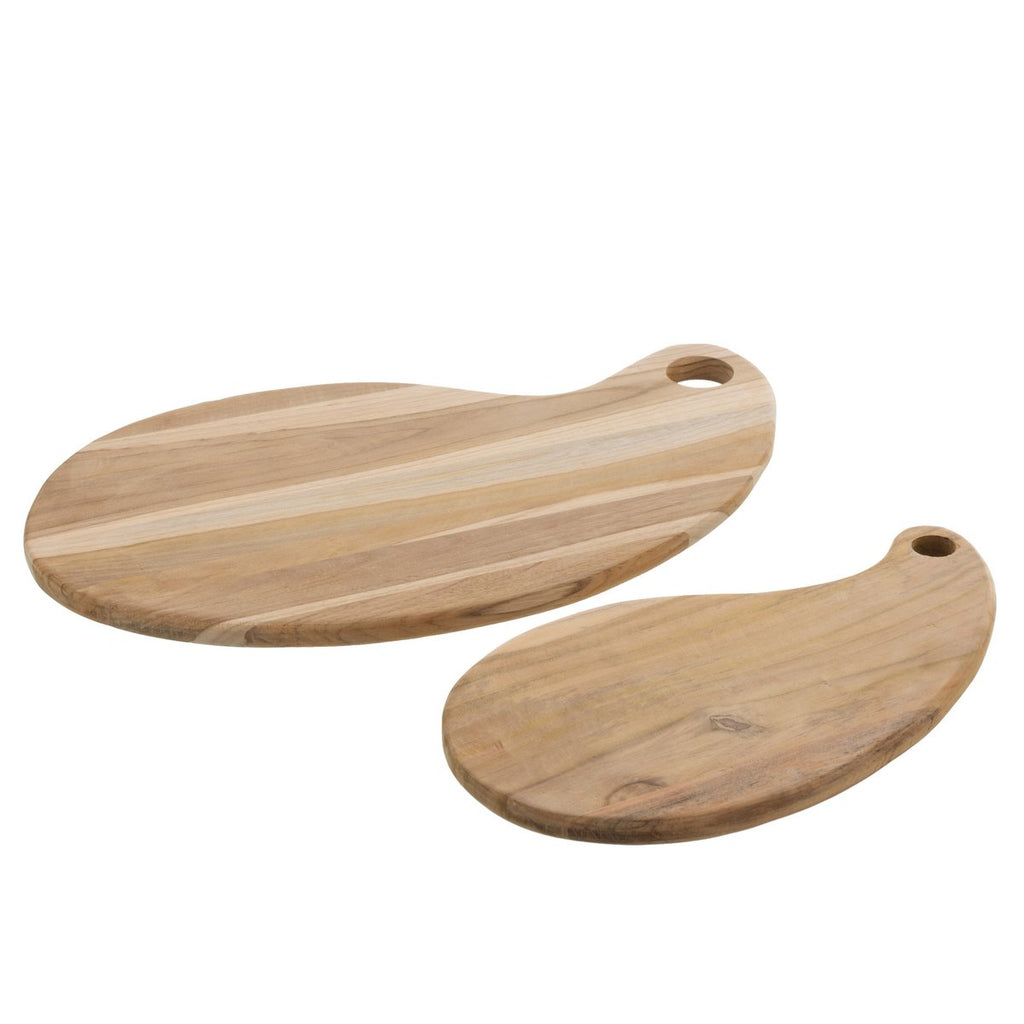 J-Line Terong Teak snijplank - hout - naturel - L