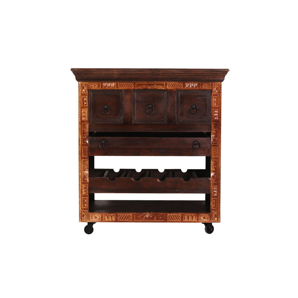 Rustic Reclaimed Wood Kitchen Trolley