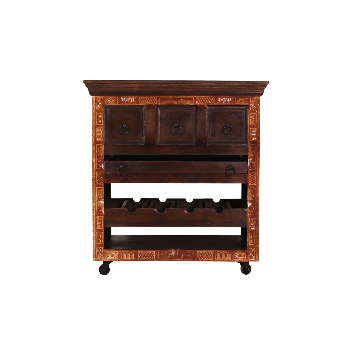 Rustic Reclaimed Wood Kitchen Trolley