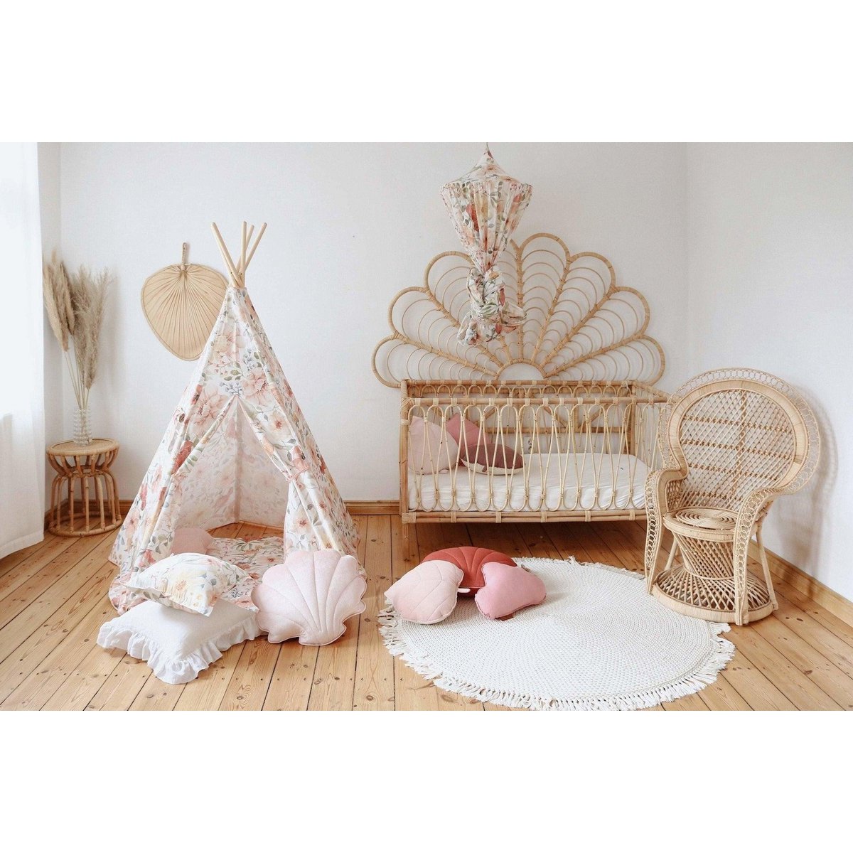 Tipi en mattenset "Flower power"