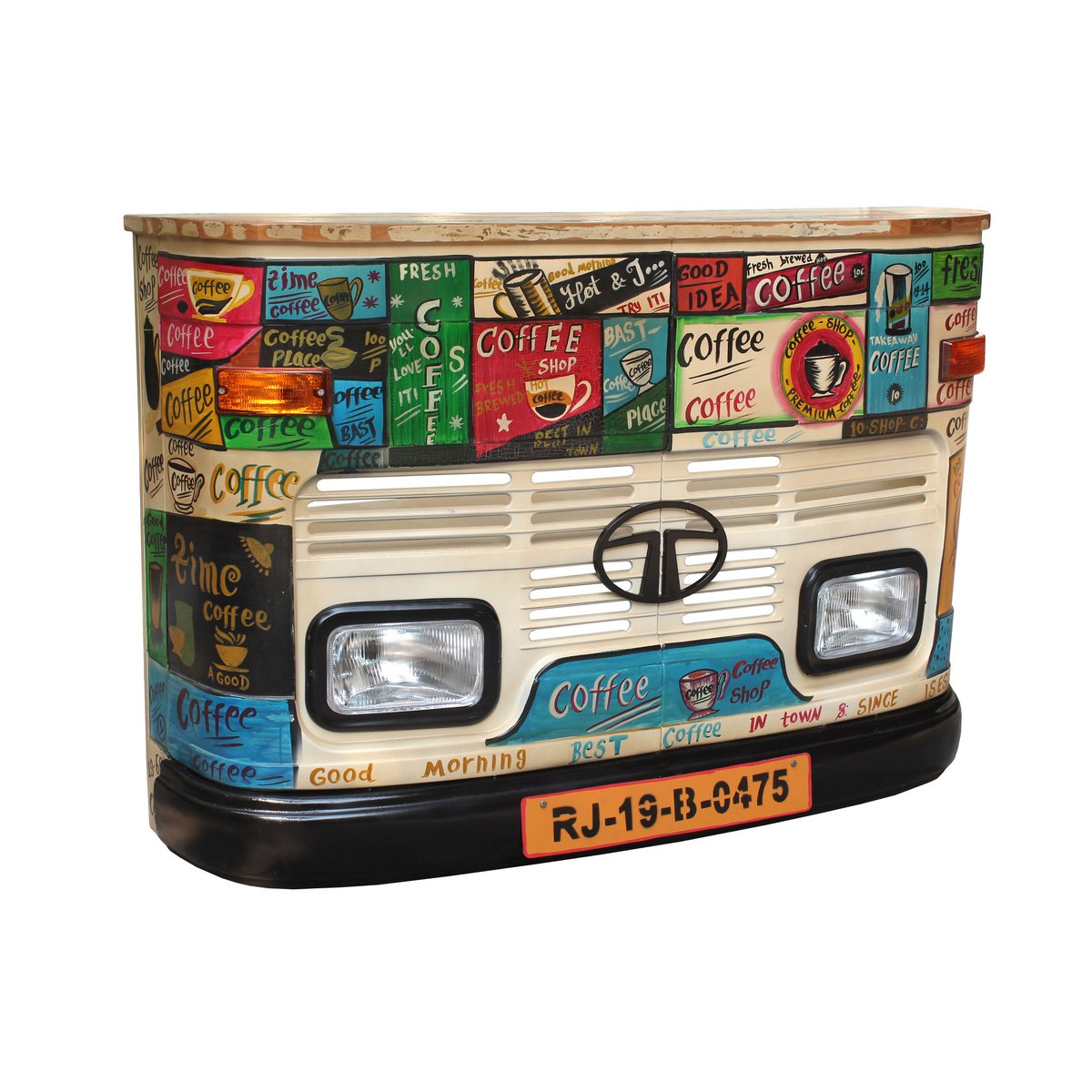 Recycled Truck Front Bar Counter