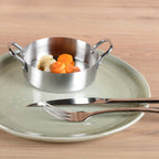 Mini Matte ronde steelpan met twee rondes 12x12x4cm