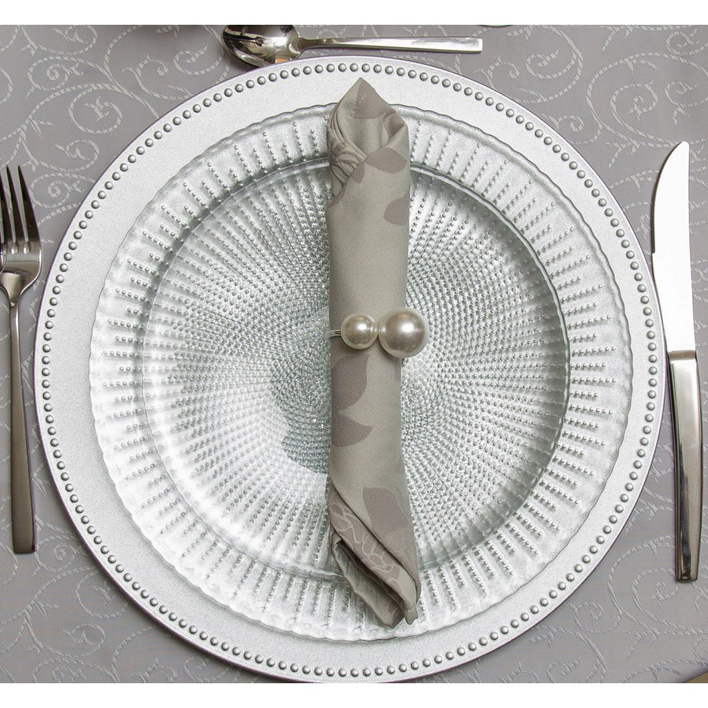 Set van 4 rondes van dubbele parelhanddoeken