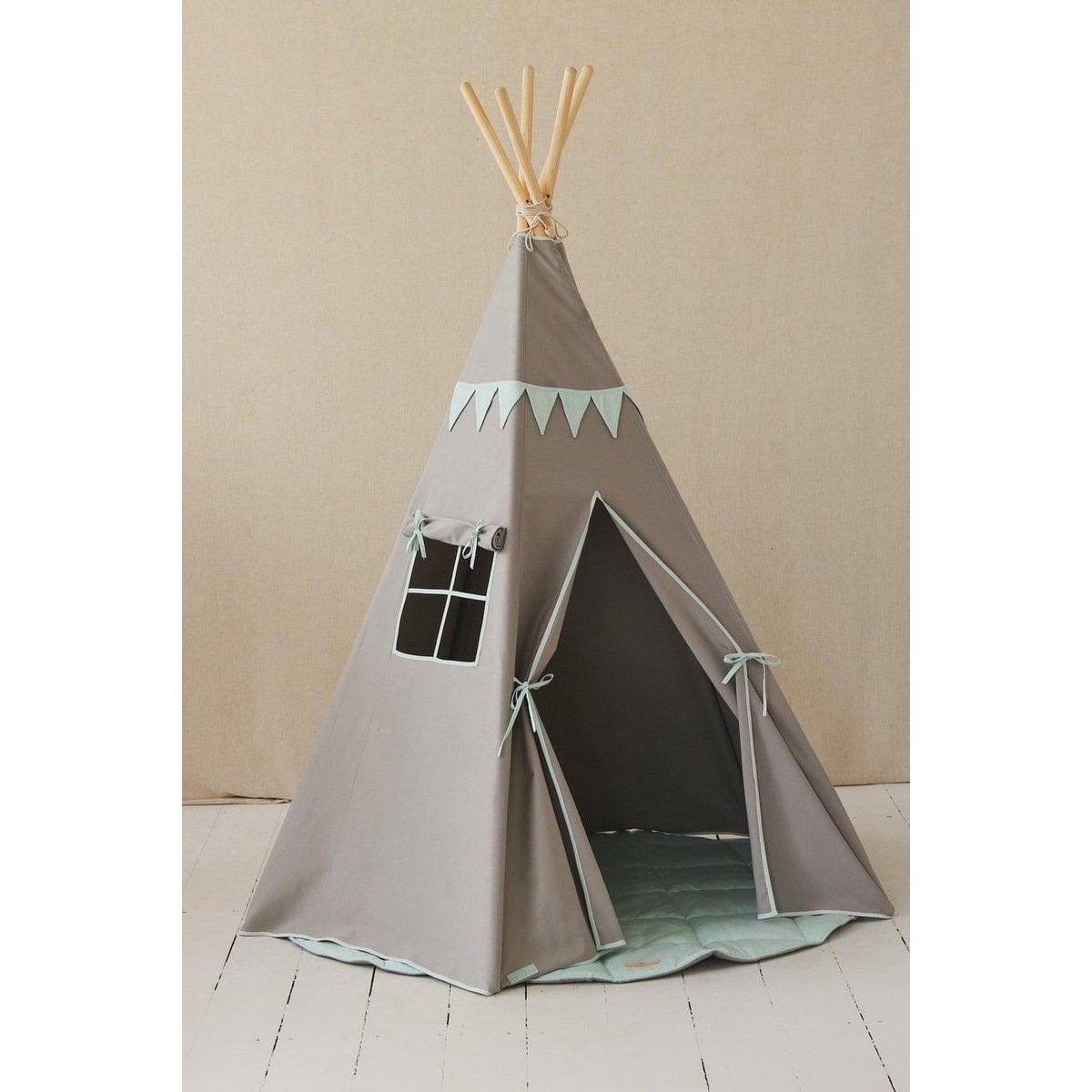 Tipi "Mint Love" met slinger en mattenset