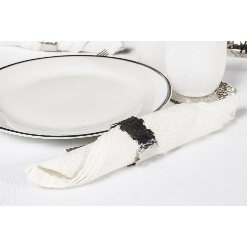 Set van 4 rondes van gehamerde ovale handdoeken