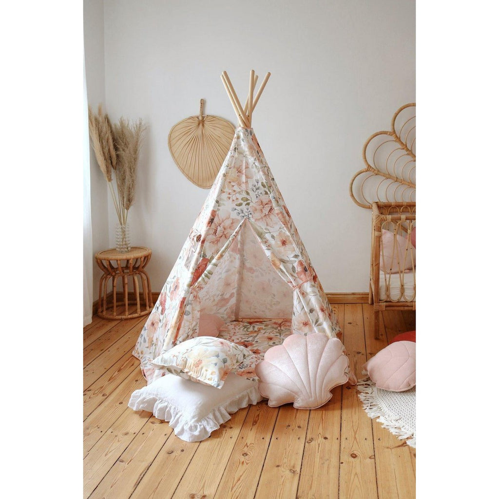 Tipi en mattenset "Flower power"