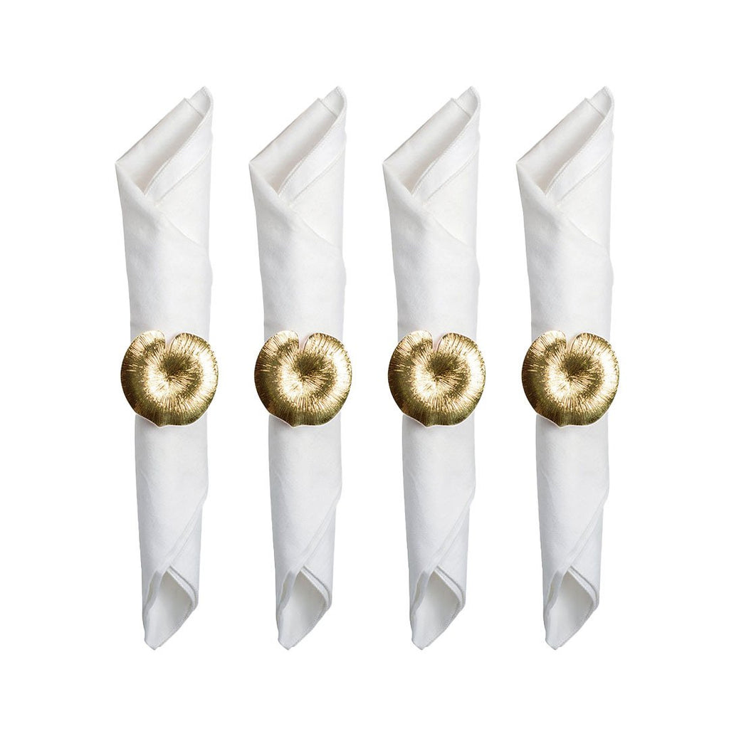 Set van 4 rondes van Nilled servetten gouden