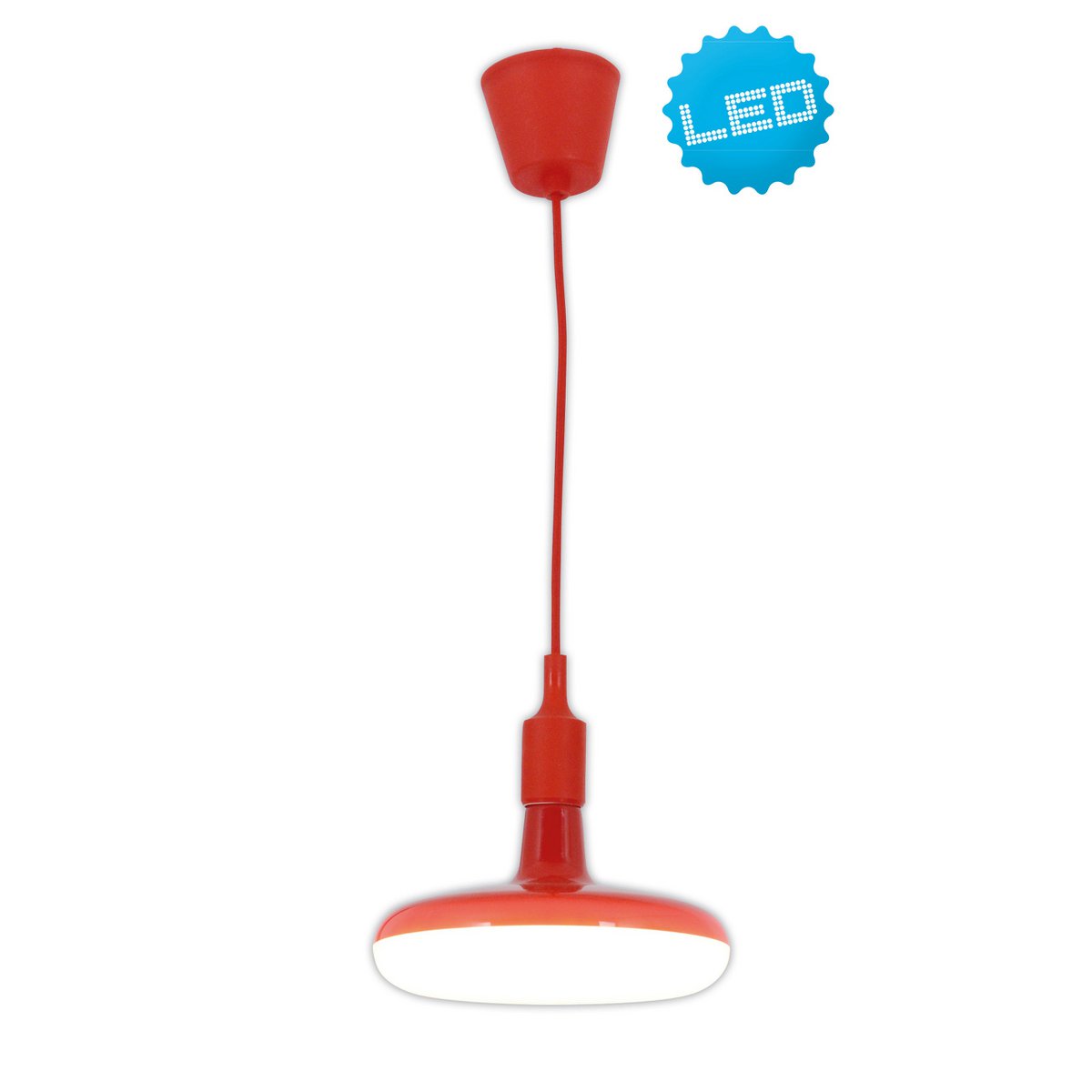 Red Retro-Modern Pendant Light ''UFO''