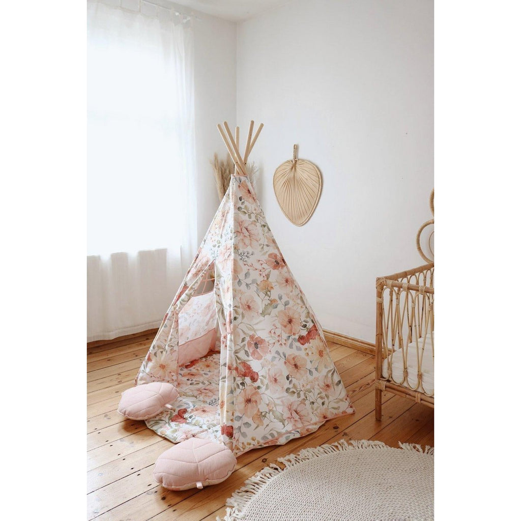 Tipi en mattenset "Flower power"
