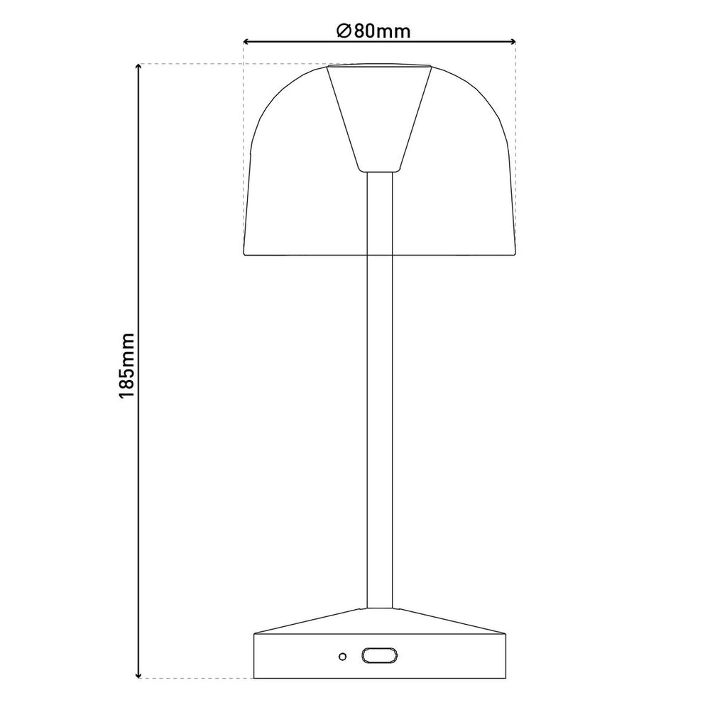 2-ex-ingestelde LED-batterijtafel Licht "Gomba" voor buiten en binnen, gemaakt van metaal en plastic in bramen, 18,5 cm hoog