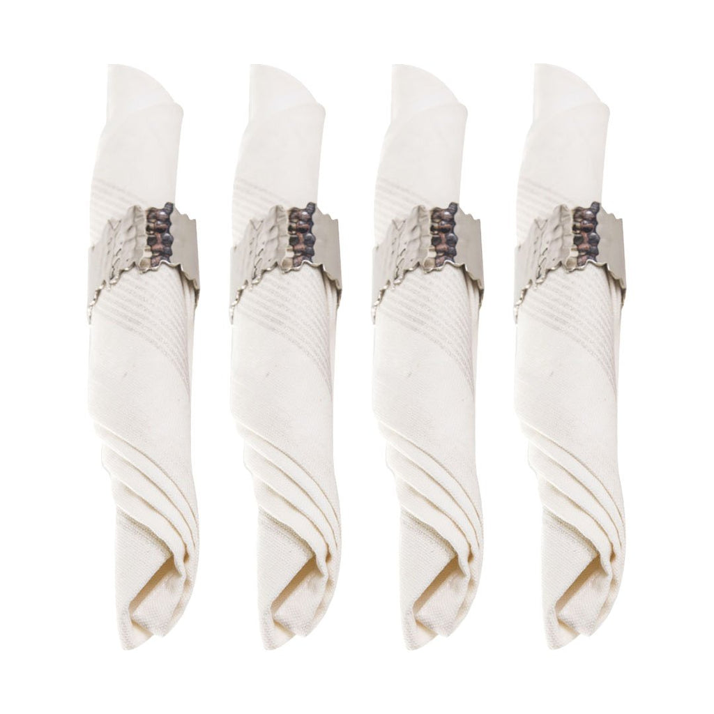 Set van 4 rondes van gehamerde ovale handdoeken