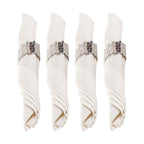 Set van 4 rondes van gehamerde ovale handdoeken