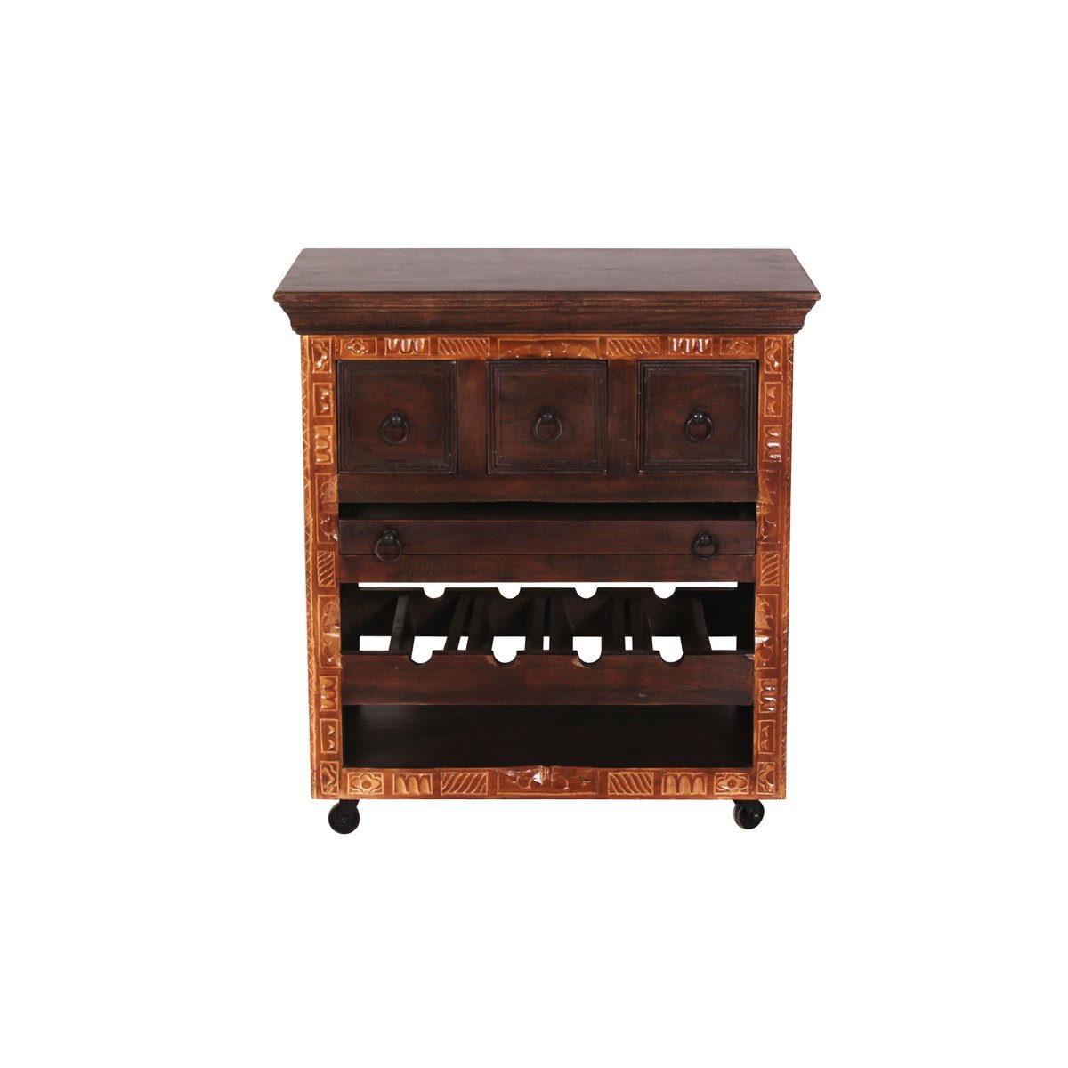 Rustic Reclaimed Wood Kitchen Trolley