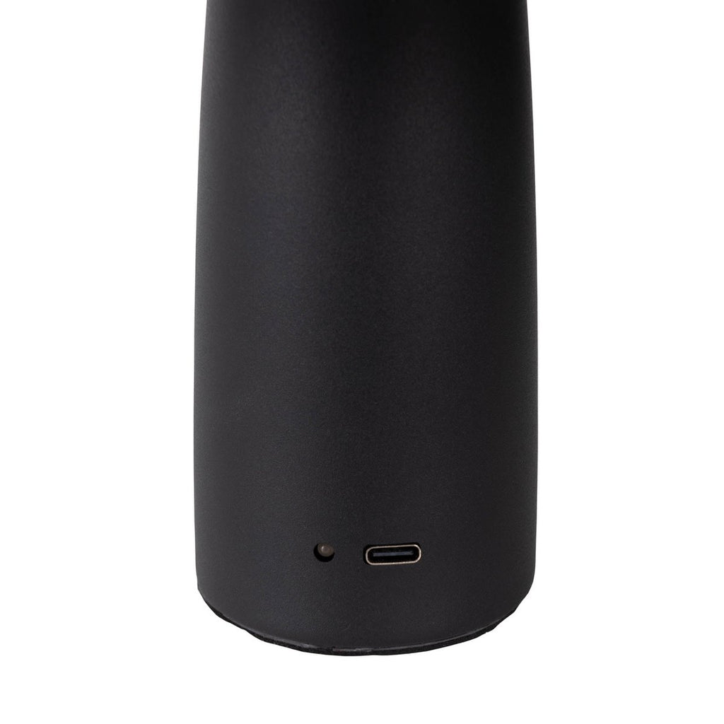 Draadloos tabletlicht "pilu", 16,5 cm hoog, boven Ø van 15 cm, metaal in zwart, wit plastic, geïntegreerde LED's, 280 lumen, dimbaar door aanraaksensor, warm wit wit