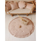 Zacht fluwelen kussen met ruche “Latte”