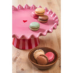 Bella Taartplateau - H13 x Ø30 cm - Keramiek - Roze, Rood