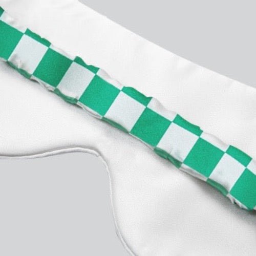 100% zijde ontspanningsslaapmasker-19 mm-bandjes op schaakbordpatronen-oversize