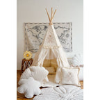 Boho Style Tipi Tent with Mat