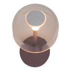 2-ex-ingestelde LED-batterijtafel Licht "Gomba" voor buiten en binnen, gemaakt van metaal en plastic in bramen, 18,5 cm hoog