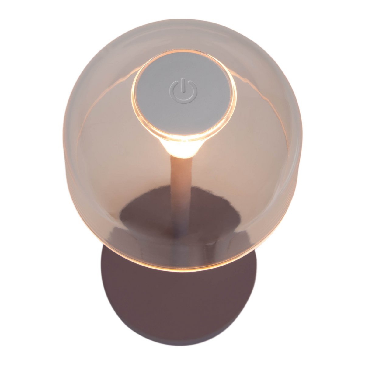 2-ex-ingestelde LED-batterijtafel Licht "Gomba" voor buiten en binnen, gemaakt van metaal en plastic in bramen, 18,5 cm hoog