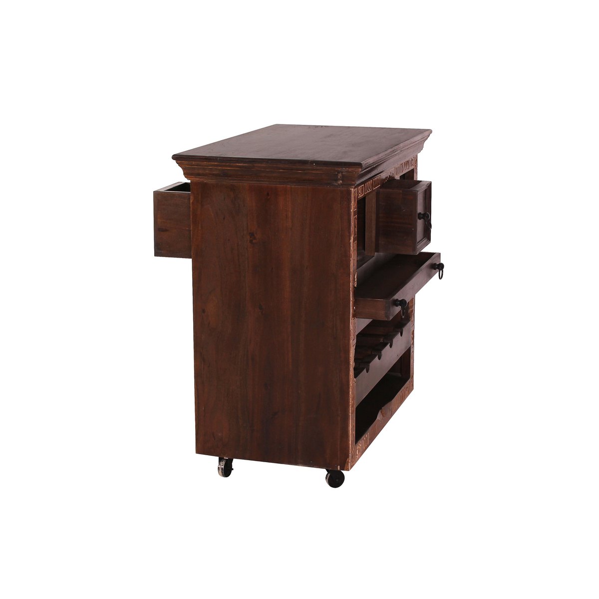 Rustic Reclaimed Wood Kitchen Trolley