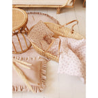 Zacht fluwelen kussen met ruche “Latte”