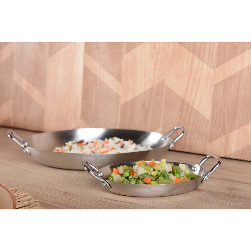 Mini mat ovale steelpan met twee rondes 15x10,9x2 cm